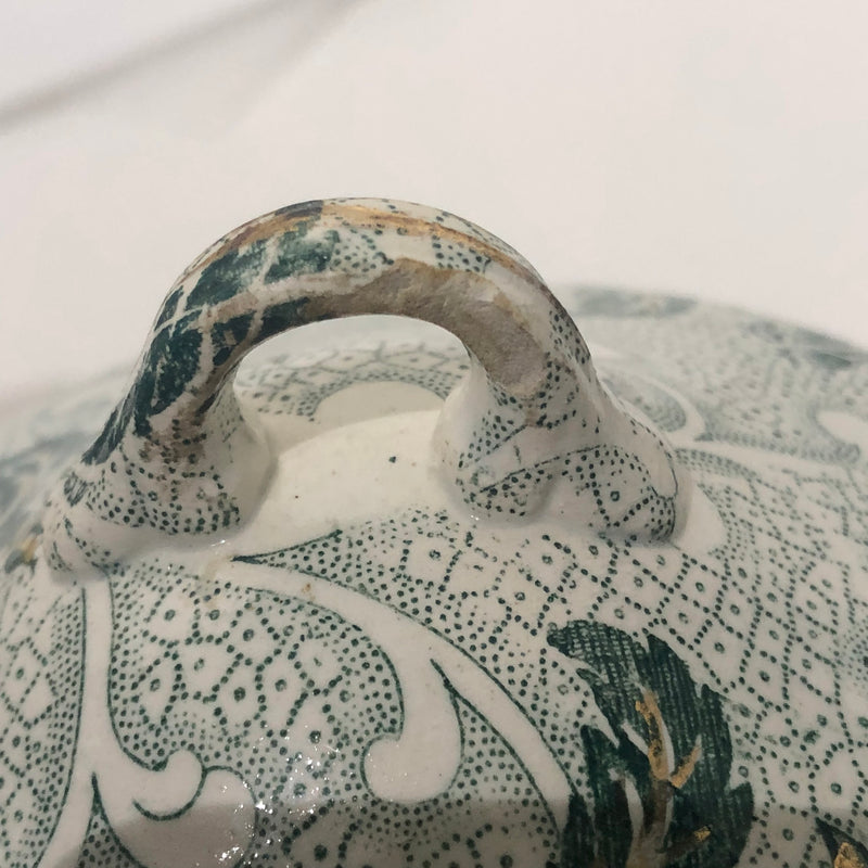 Antique Sugar Pot, Creil et Montereau, Muguet (Lily of the Valley)