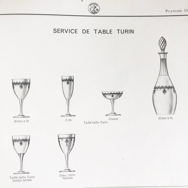 Antique Crystal Champagne Coupe, Portieux Turin