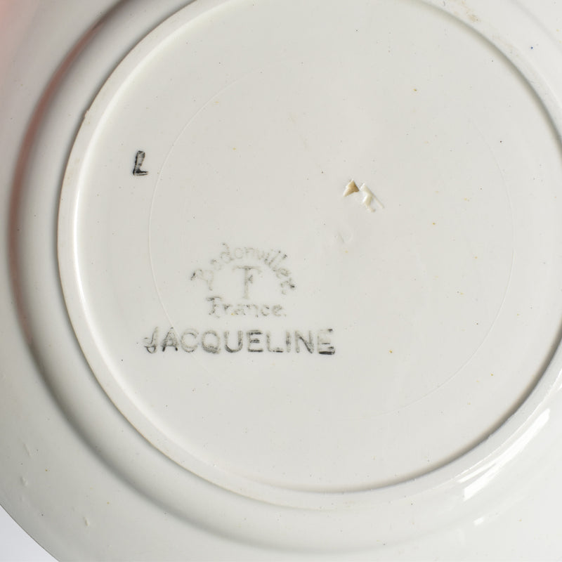 Antique dessert plate, Badonviller Jacqueline B