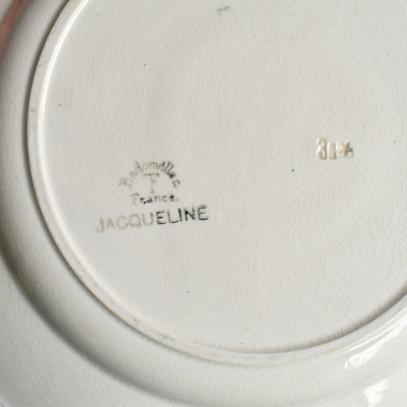 Antique Serving Plate Badonviller Jacqueline