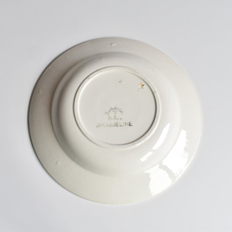 Antique Deep Plate Badonviller Jacqueline E