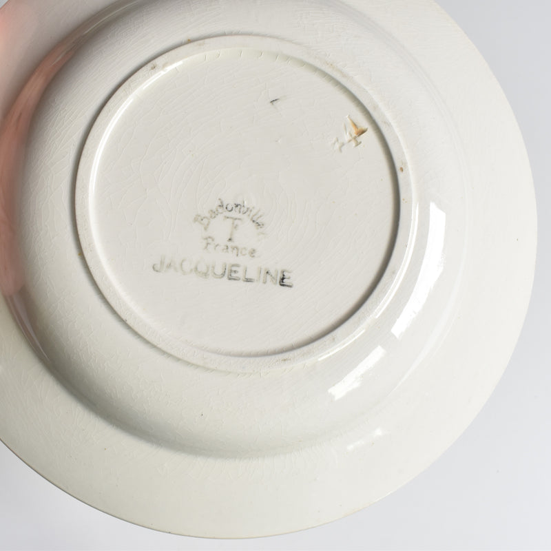 Antique Deep Plate Badonviller Jacqueline E