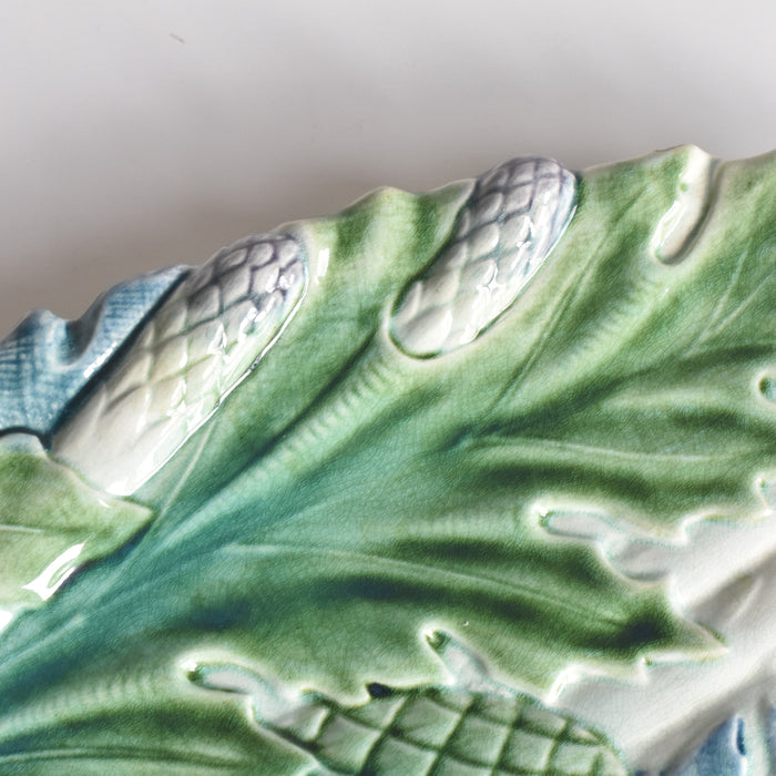 デザインが素晴らしい バルボティーヌ アーティチョークとアスパラガス *状態良 アンティークバルボティーヌプレート皿 アスパラガス