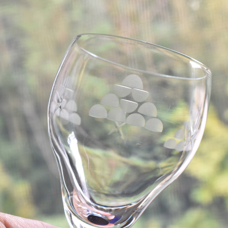 Antique glass, blue stem