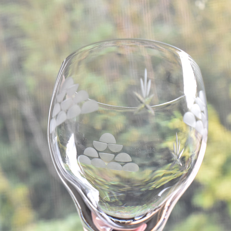 Antique glass, blue stem
