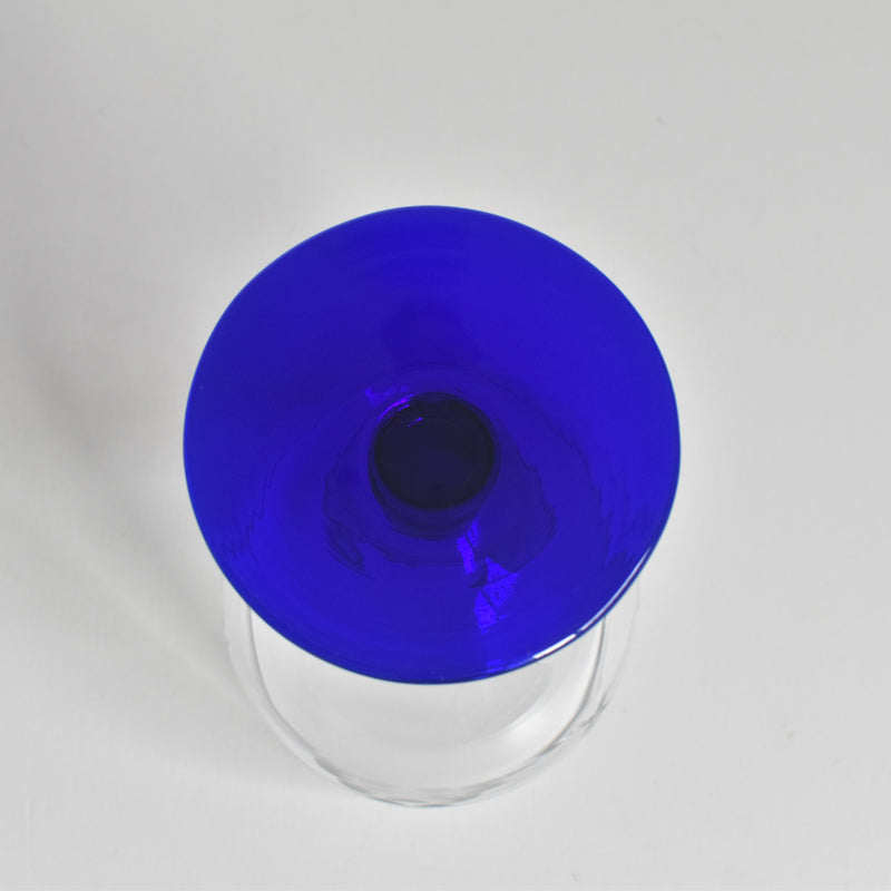 Antique glass, blue stem