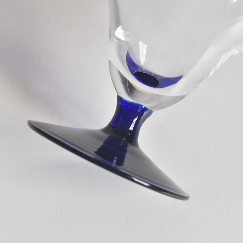 Antique glass, blue stem