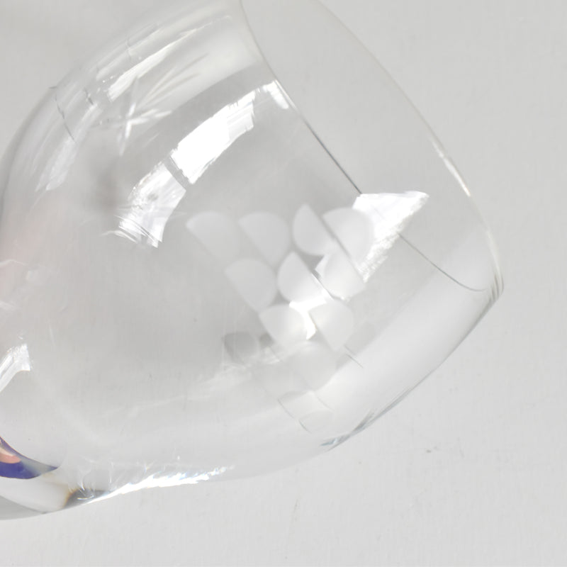 Antique glass, blue stem