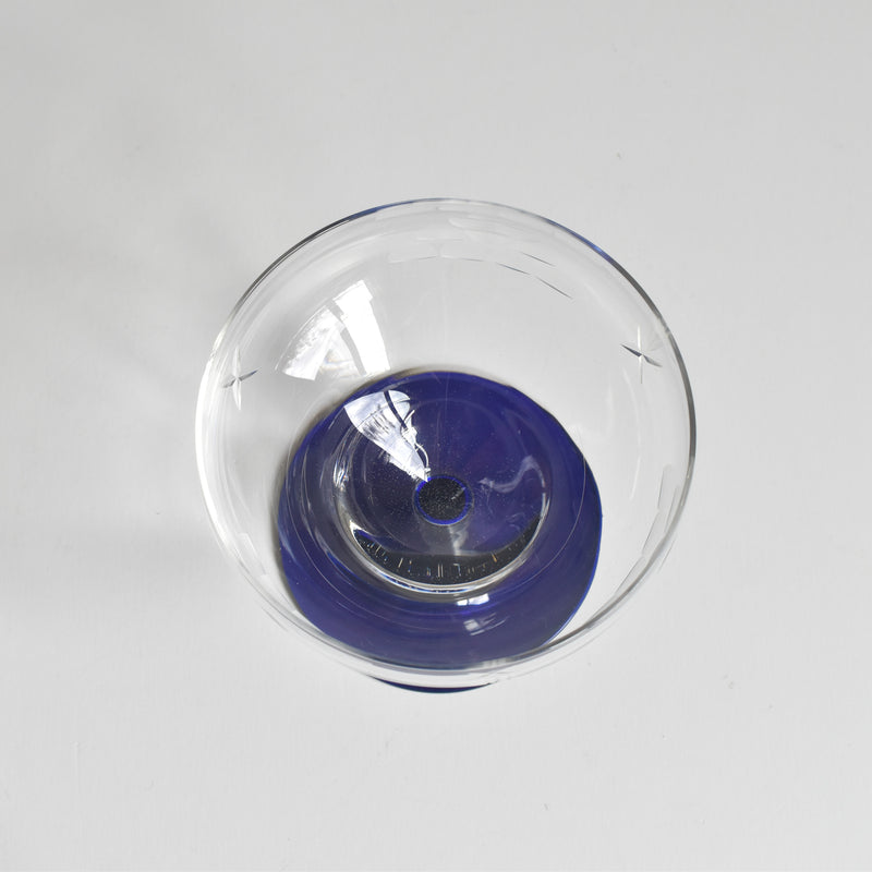 Antique Champagne Coupe Blue Stem