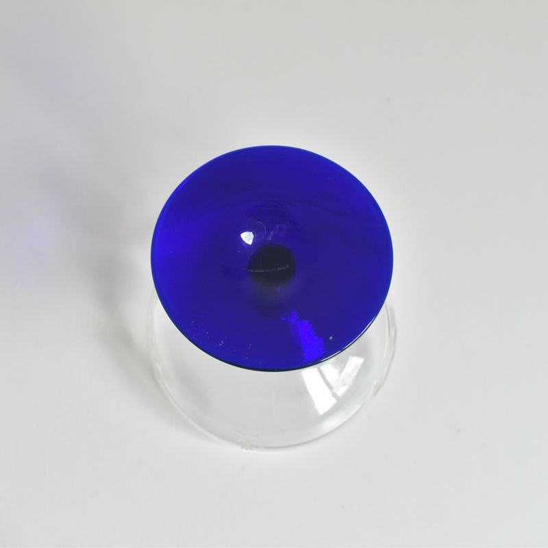 Antique Champagne Coupe Blue Stem