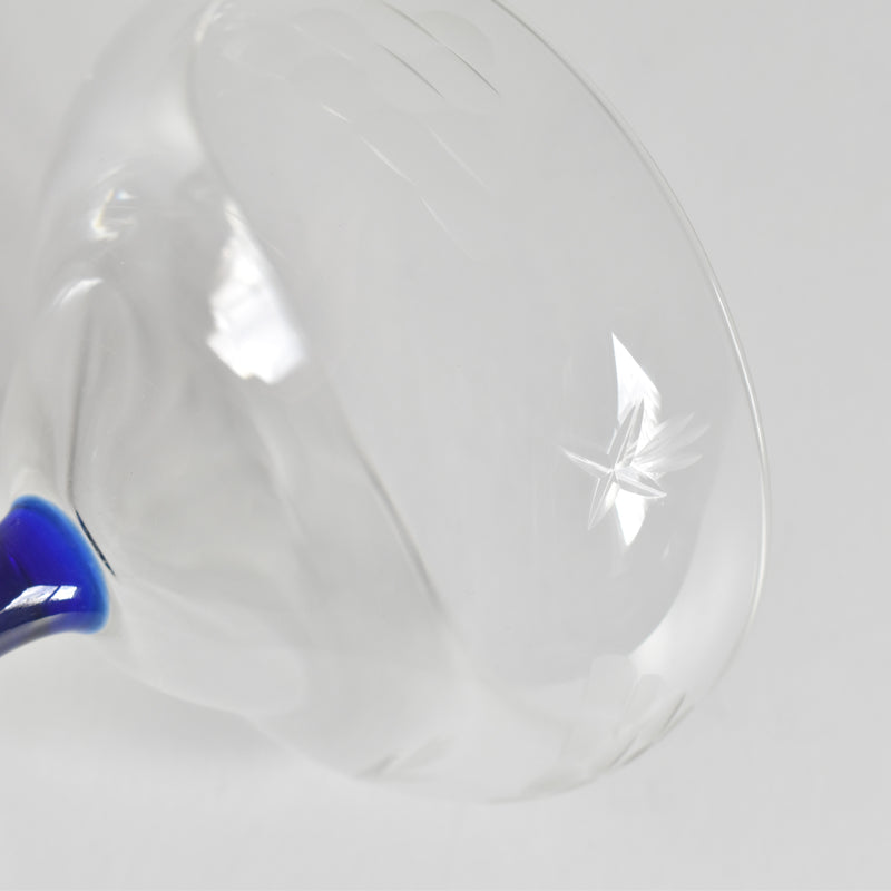 Antique Champagne Coupe Blue Stem