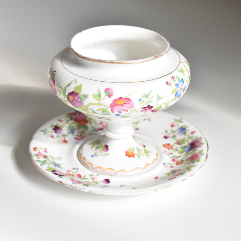 アンティークボンボニーエルとプレート Chinoiserie