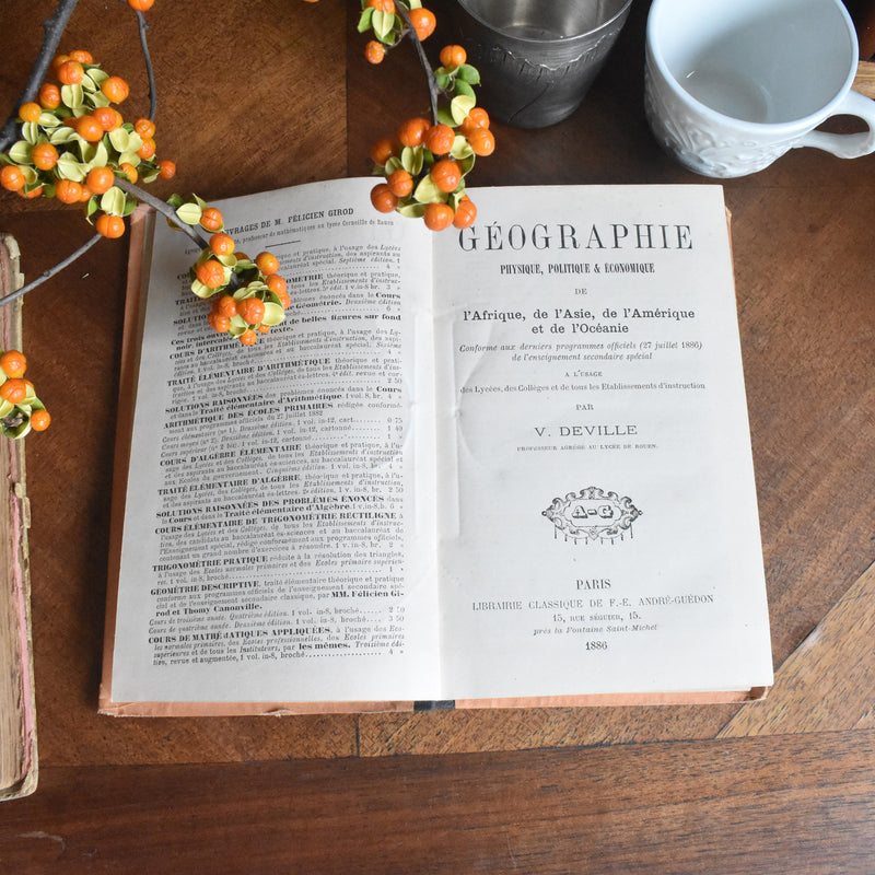 Antique book: géographie (geography)