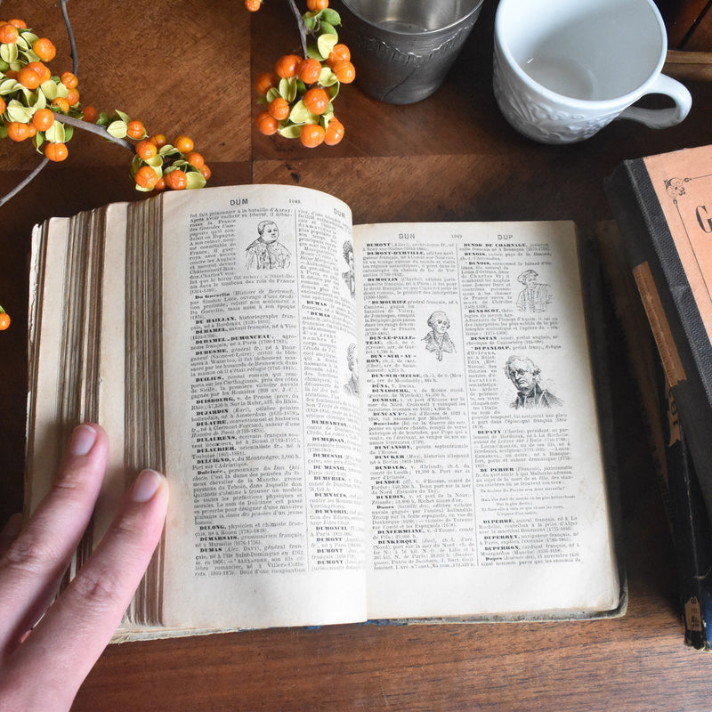 Antique Book: Pierre Larousse Dictionnaire Complet, 1890 (Dictionary)