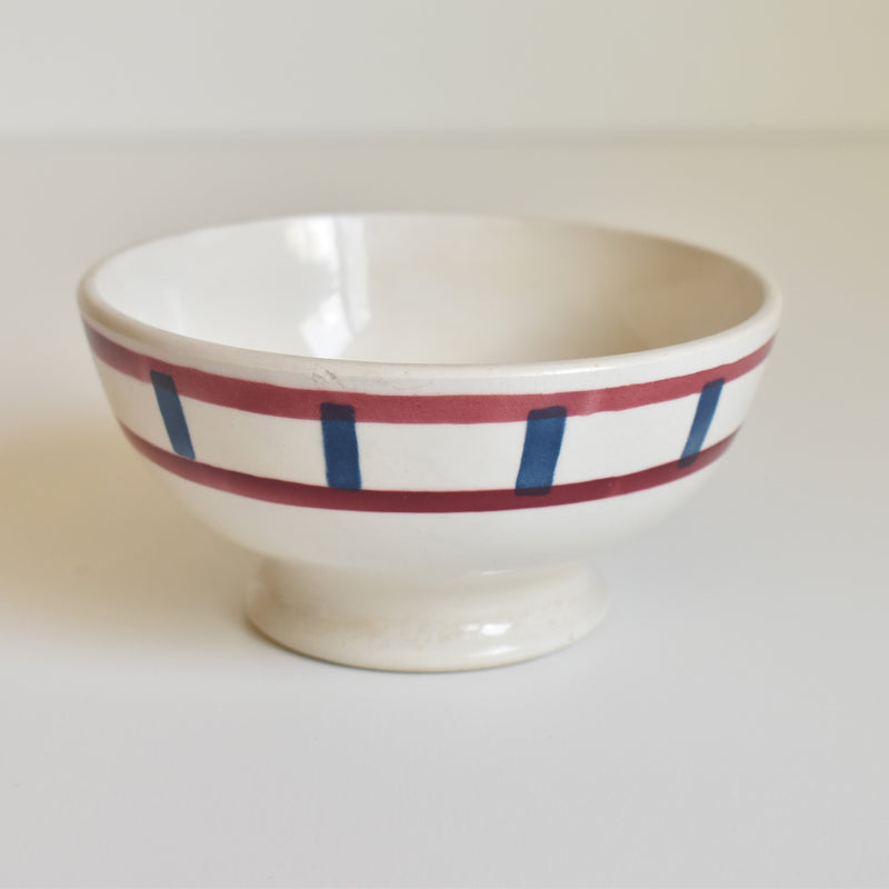 Vintage Cafe au Lait Bowl, Badonviller, Basque pattern