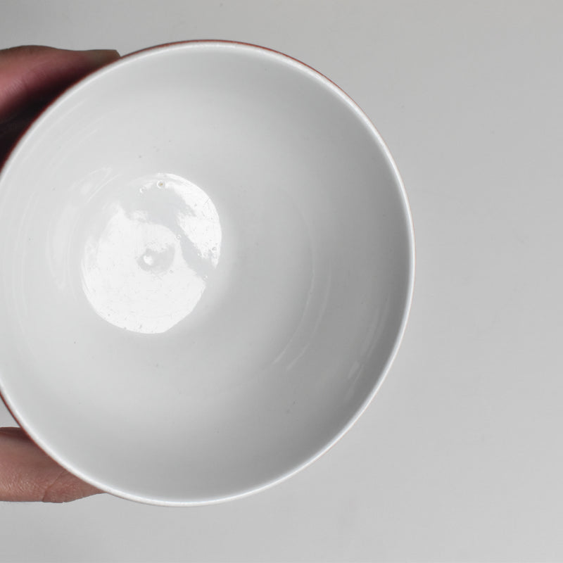 Vintage Cafe au Lait Bowl Longchamp Rouge Pois Blanc