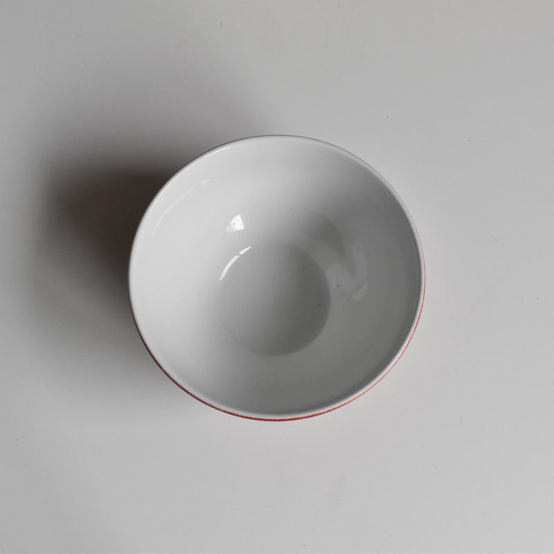 Vintage Cafe au Lait Bowl Longchamp Rouge Pois Blanc