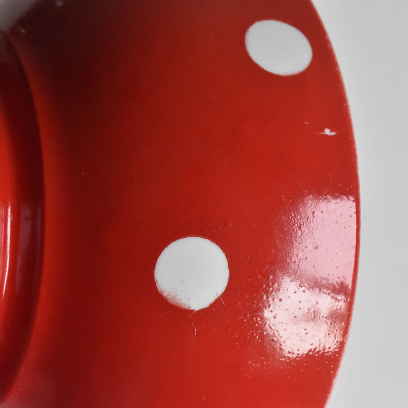 Vintage Cafe au Lait Bowl Longchamp Rouge Pois Blanc