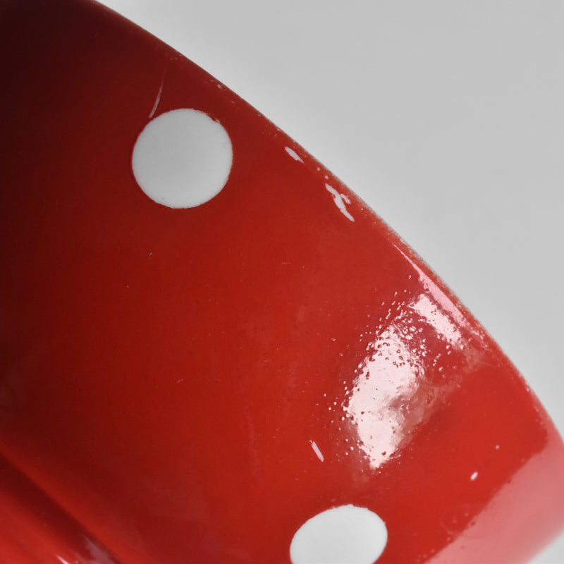 Vintage Cafe au Lait Bowl Longchamp Rouge Pois Blanc