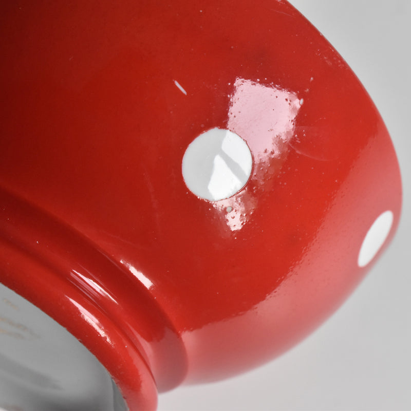 Vintage Cafe au Lait Bowl Longchamp Rouge Pois Blanc