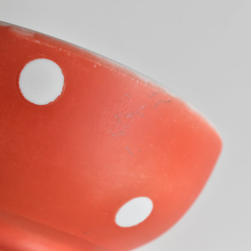 Vintage Cafe au Lait Bowl Rouge Pois Blanc