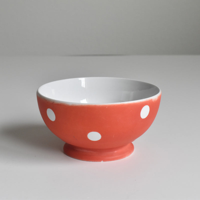 Vintage Cafe au Lait Bowl Rouge Pois Blanc