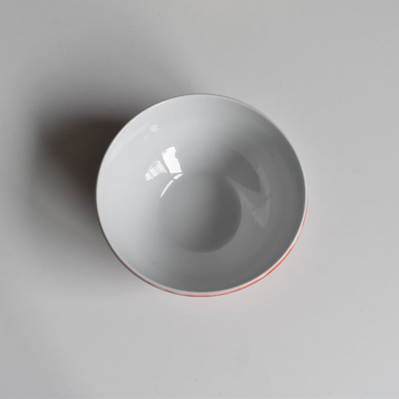 Vintage Cafe au Lait Bowl Rouge Pois Blanc