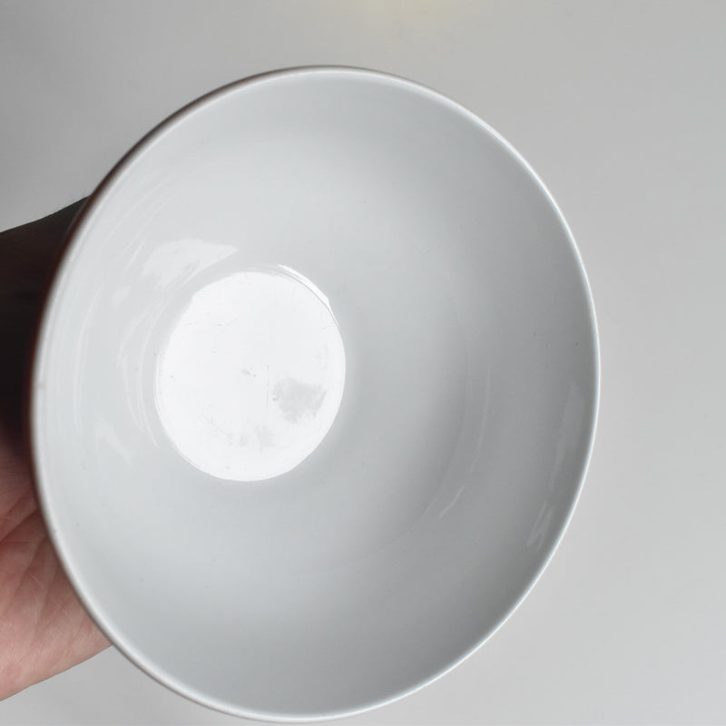 Vintage Cafe au Lait Bowl Rouge Pois Blanc