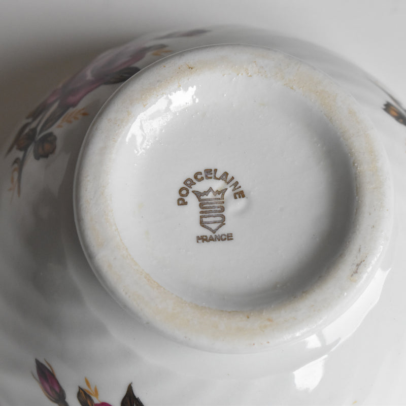 Vintage Cafe au Lait Bowl Digoin & Sarreguemines Roses A