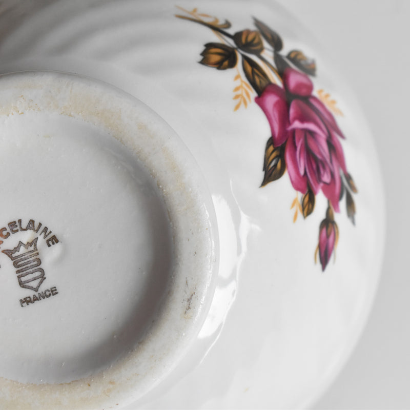 Vintage Cafe au Lait Bowl Digoin & Sarreguemines Roses A