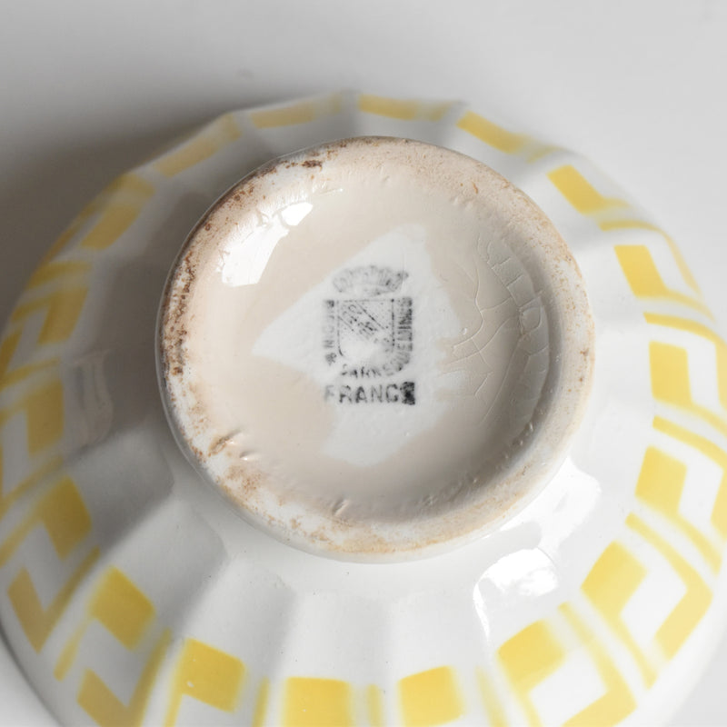 Vintage Small Cafe au Lait Bowl Digoin & Sarreguemines Yellow