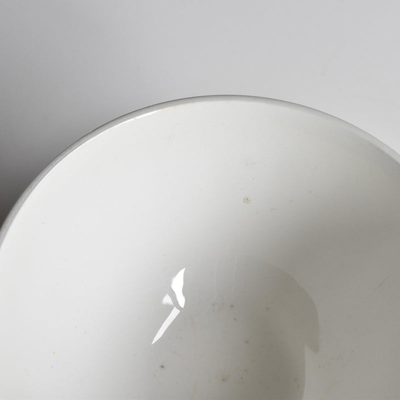 Vintage Cafe au Lait Bowl Digoin & Sarreguemines Yellow with White Polka Dots