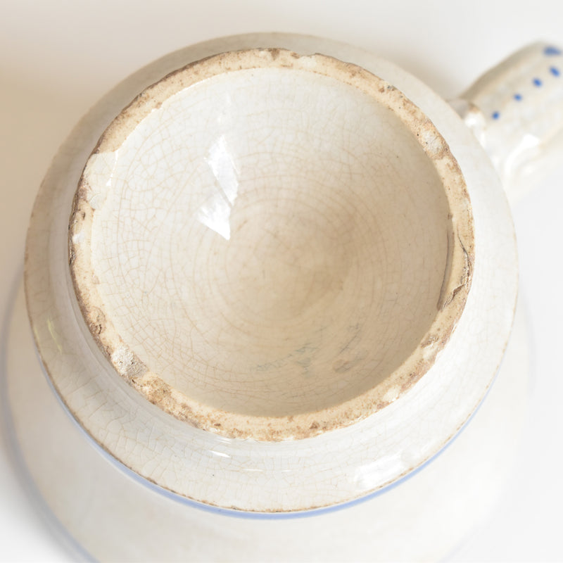 Antique Cup, Brûlot, Creil & Montereau, Blue