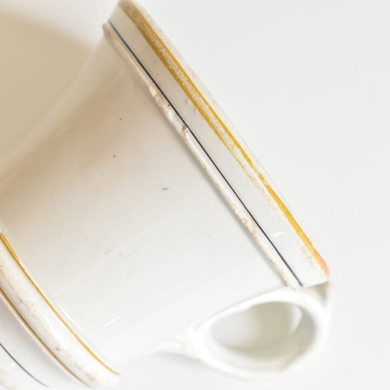 Antique cup, Brûlot, Creil & Montereau, orange