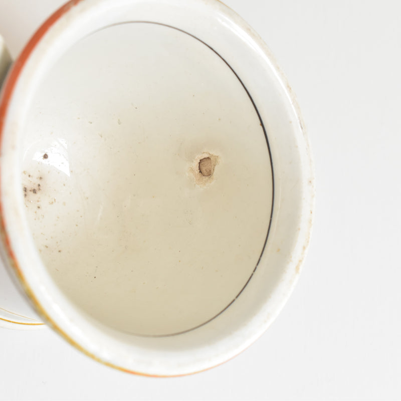 Antique cup, Brûlot, Creil & Montereau, orange