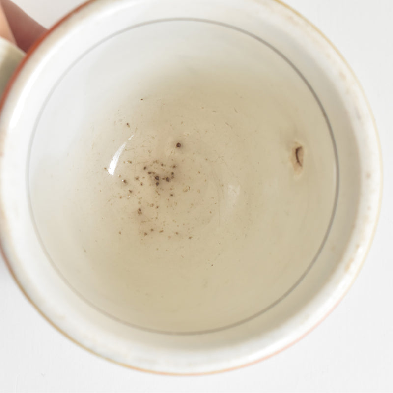 Antique cup, Brûlot, Creil & Montereau, orange