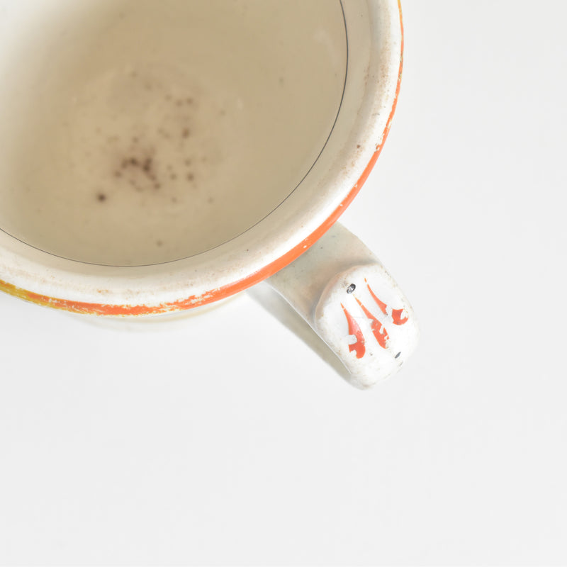 Antique cup, Brûlot, Creil & Montereau, orange