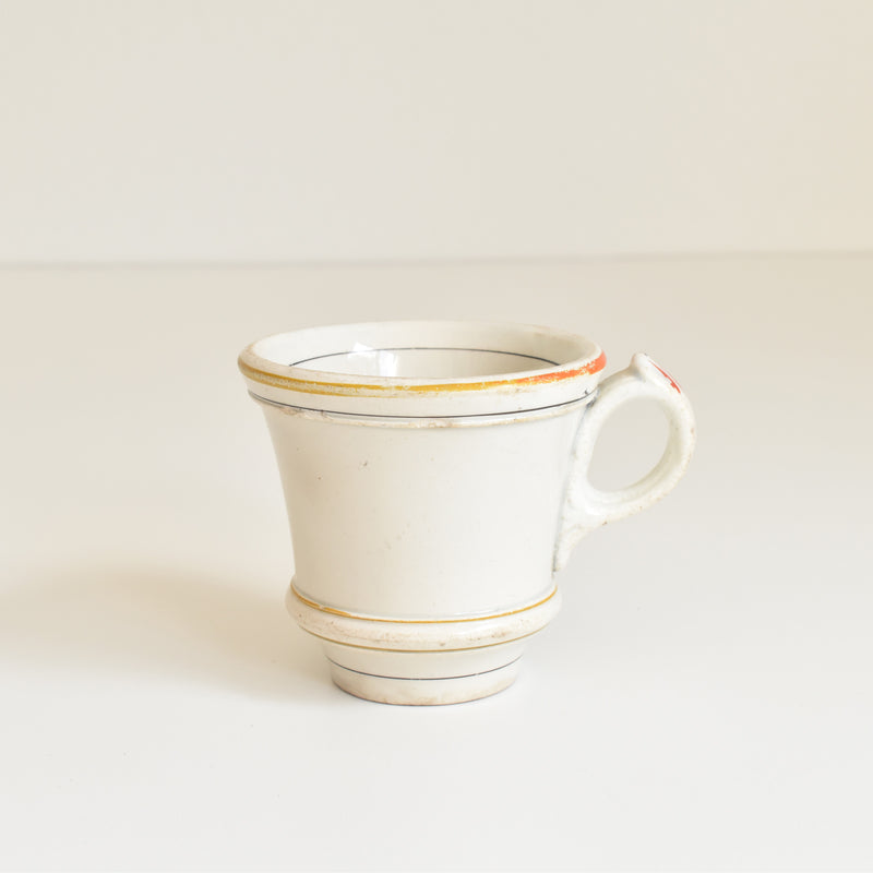Antique cup, Brûlot, Creil & Montereau, orange