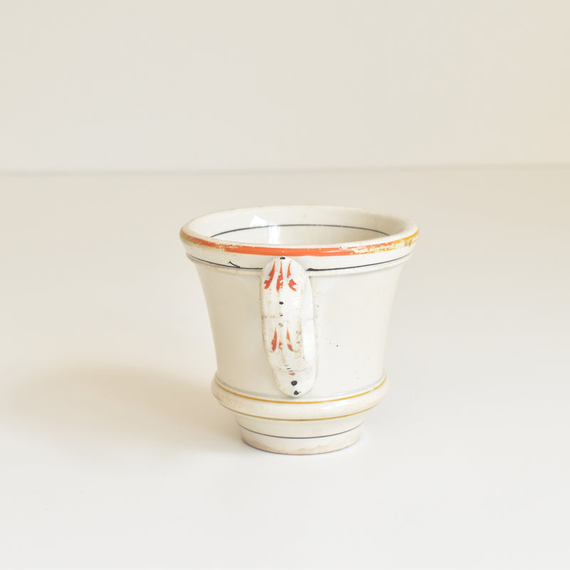 Antique cup, Brûlot, Creil & Montereau, orange