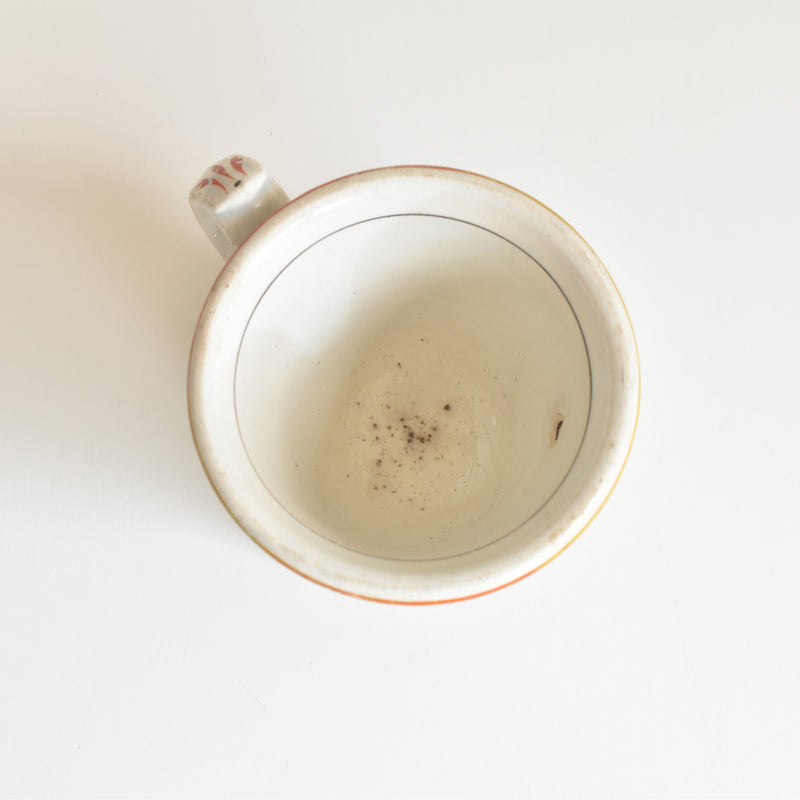 Antique cup, Brûlot, Creil & Montereau, orange