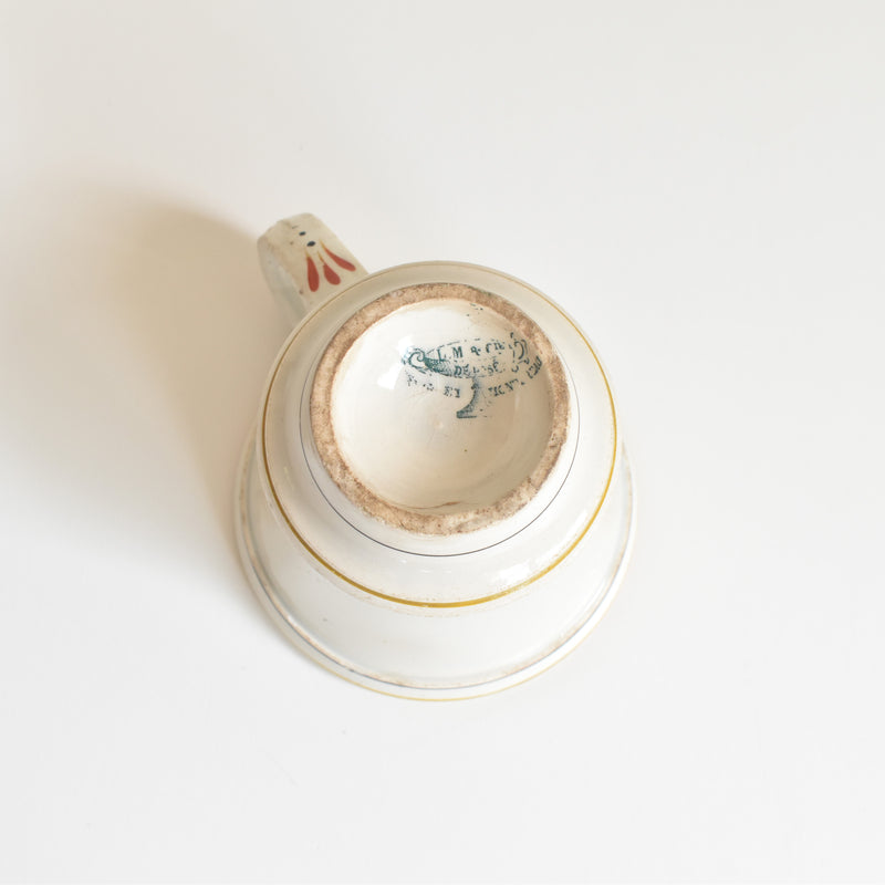 Antique cup, Brûlot, Creil & Montereau, orange