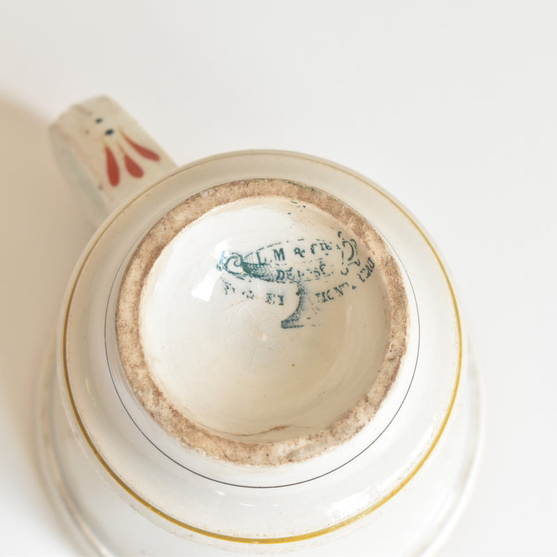 Antique cup, Brûlot, Creil & Montereau, orange