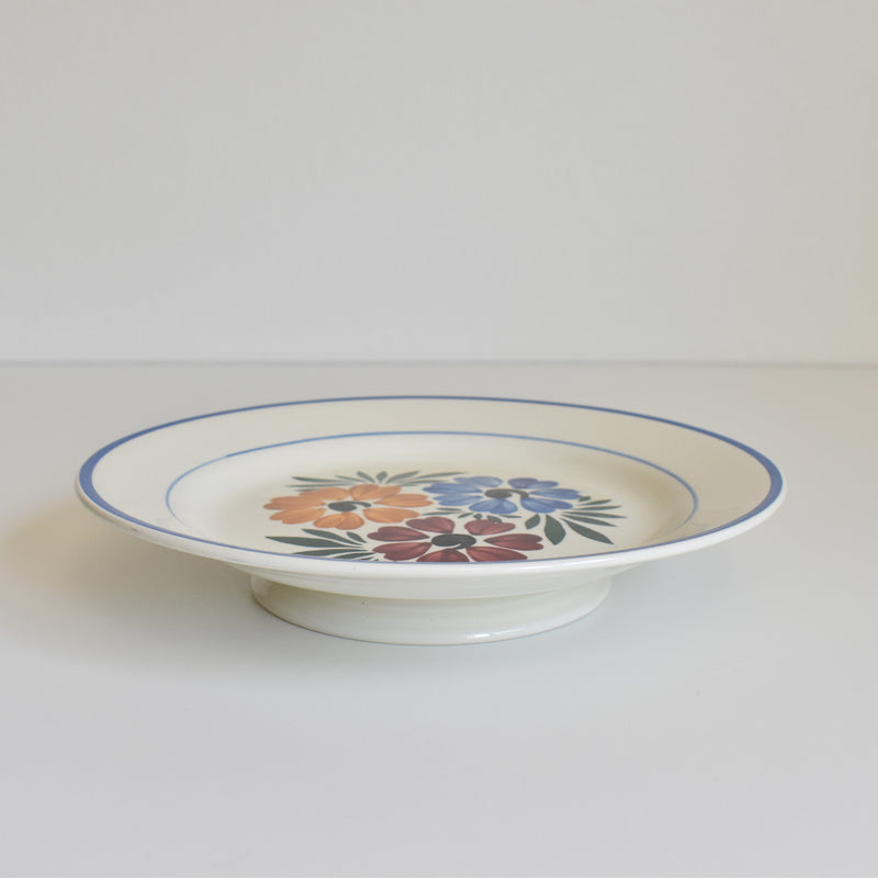 Vintage Pedestal Plate HBCM Creil et Montereau Yvonne