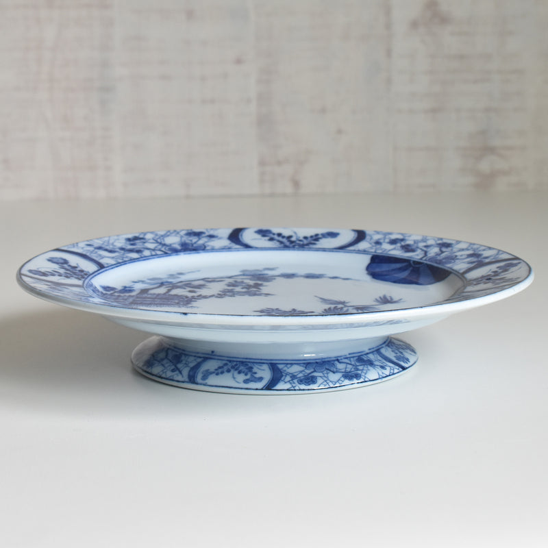Antique Pedestal Plate, Creil-Montereau, Japon A