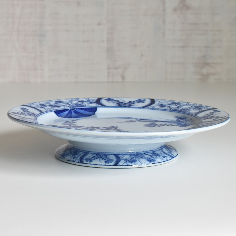 Antique Pedestal Plate, Creil-Montereau, Japon A