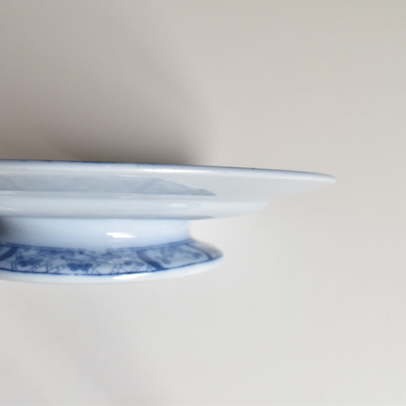 Antique pedestal plate, Creil-Montereau, Japon B