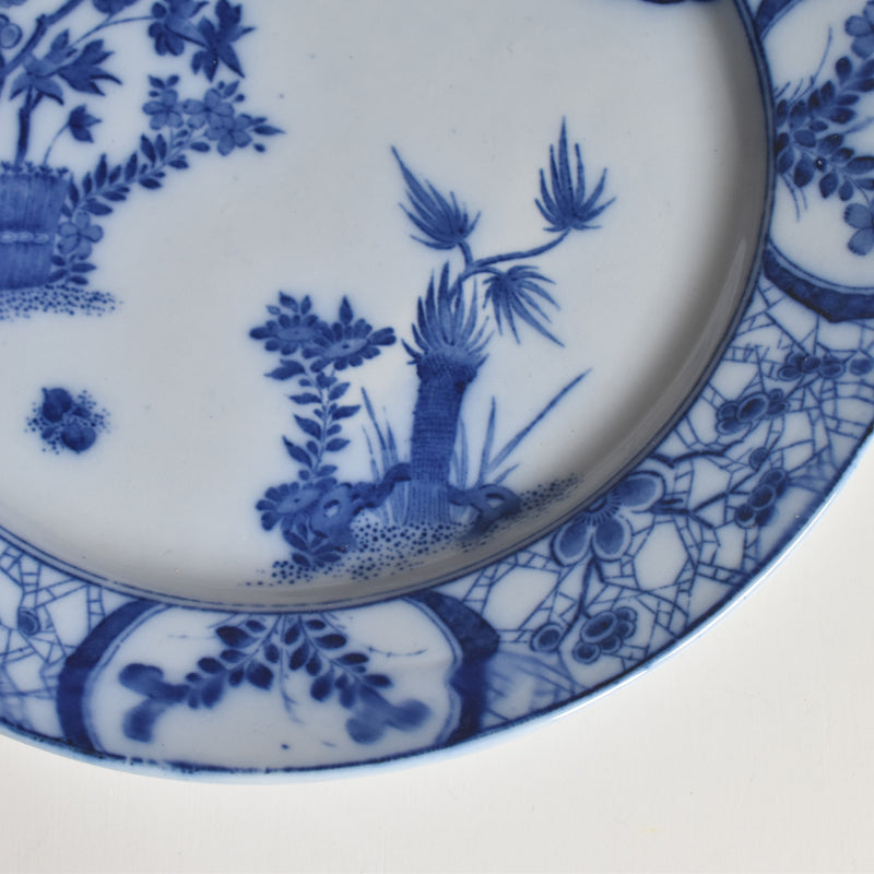 Antique pedestal plate, Creil-Montereau, Japon B
