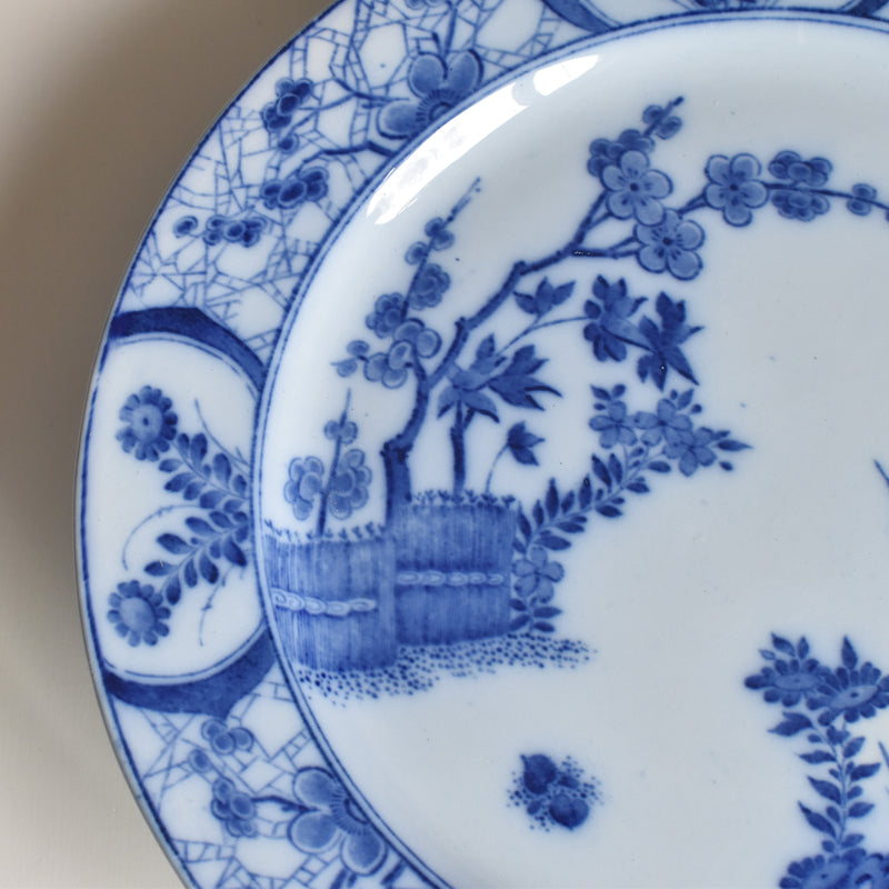 Antique pedestal plate, Creil-Montereau, Japon B