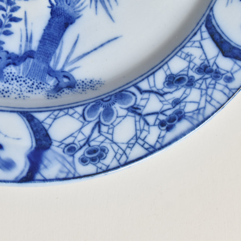 Antique pedestal plate, Creil-Montereau, Japon B