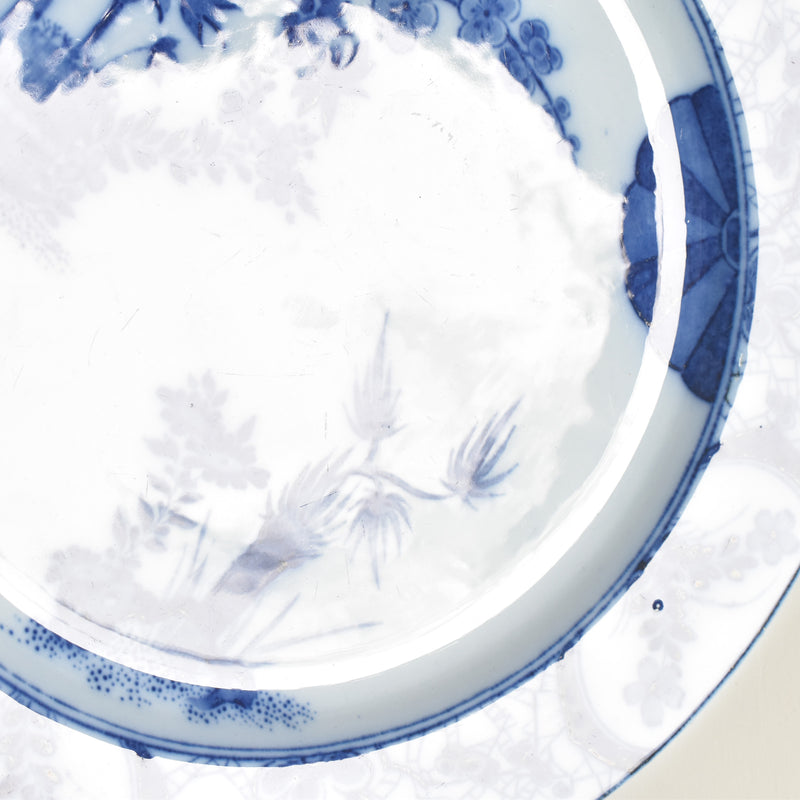 Antique pedestal plate, Creil-Montereau, Japon B